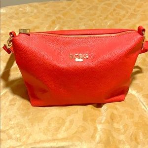 BCBG Paris Red/Gold Leather Cross Body Bag